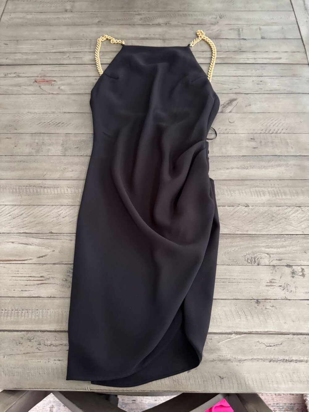 Amanda Uprichard Black Chain-Strap Mini Dress Size XS